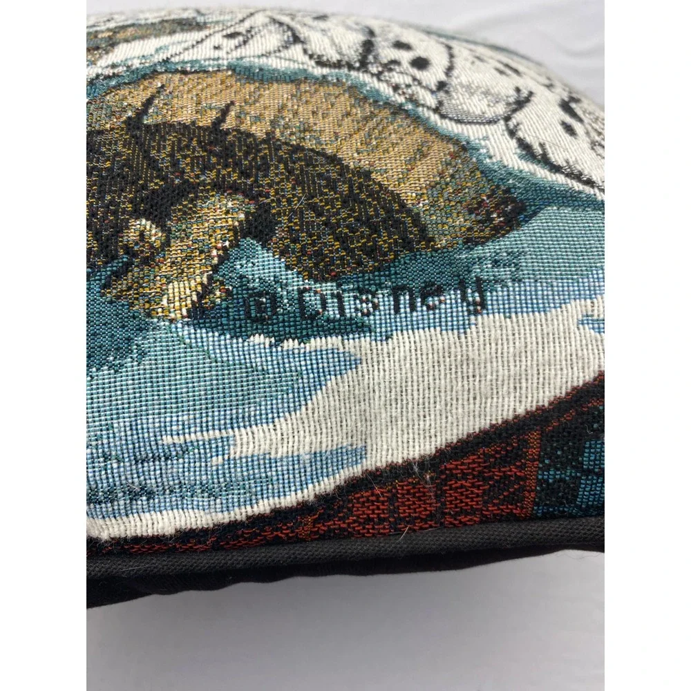 Vintage Disney 101 Dalmatians Woven Tapestry‎ Throw Pillow Winter Scene
